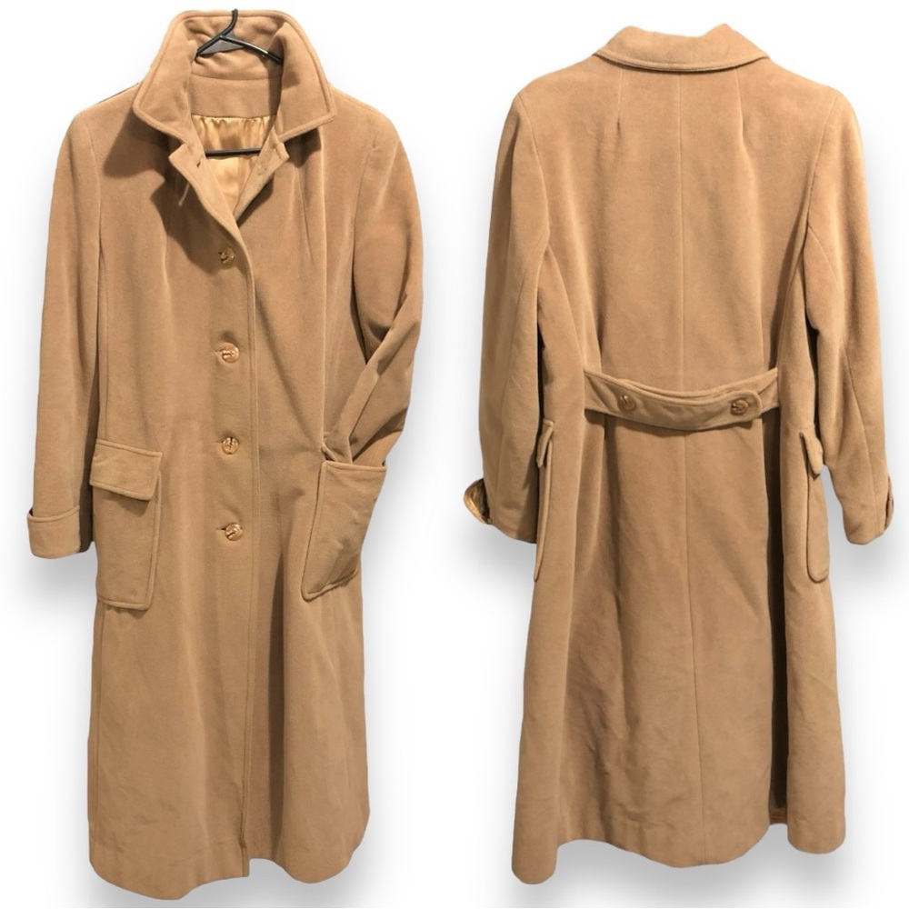 Vintage 70s Juli De Roma Trench Coat Manmade Vegan Cashmere Size 12